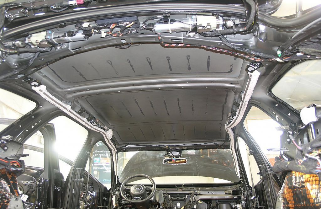 Демонтаж заводского усилителя крыши AUDI A6 Allroad