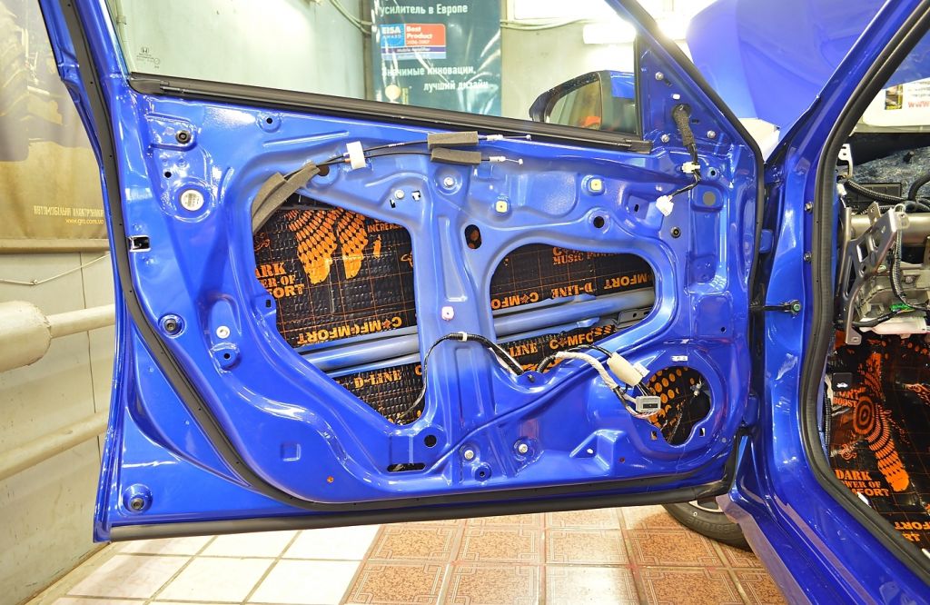 Виброизоляция филенки двери HONDA CIVIC