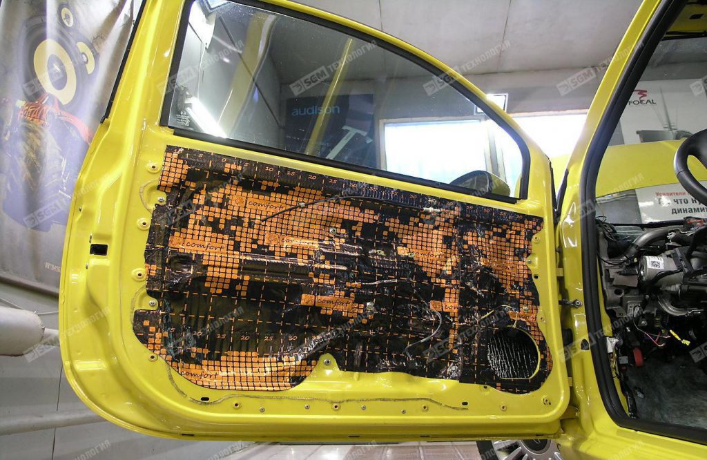 Виброизоляция технологической панели двери Comfort  Mat Dark D2