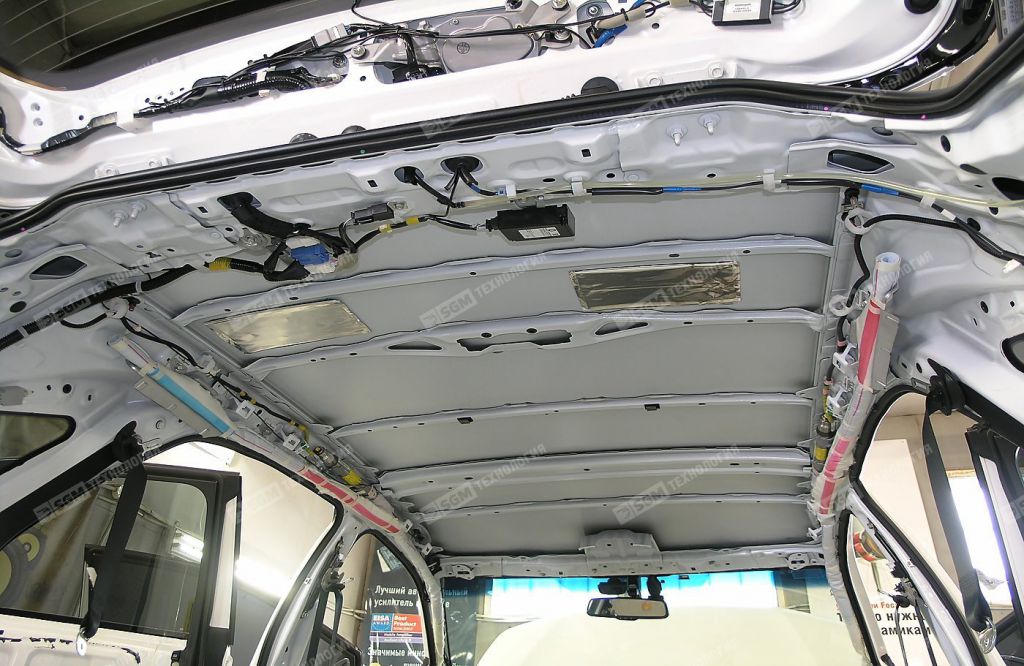 Крыша салона Lexus RX 270 перед началом работ по шумоизоляции