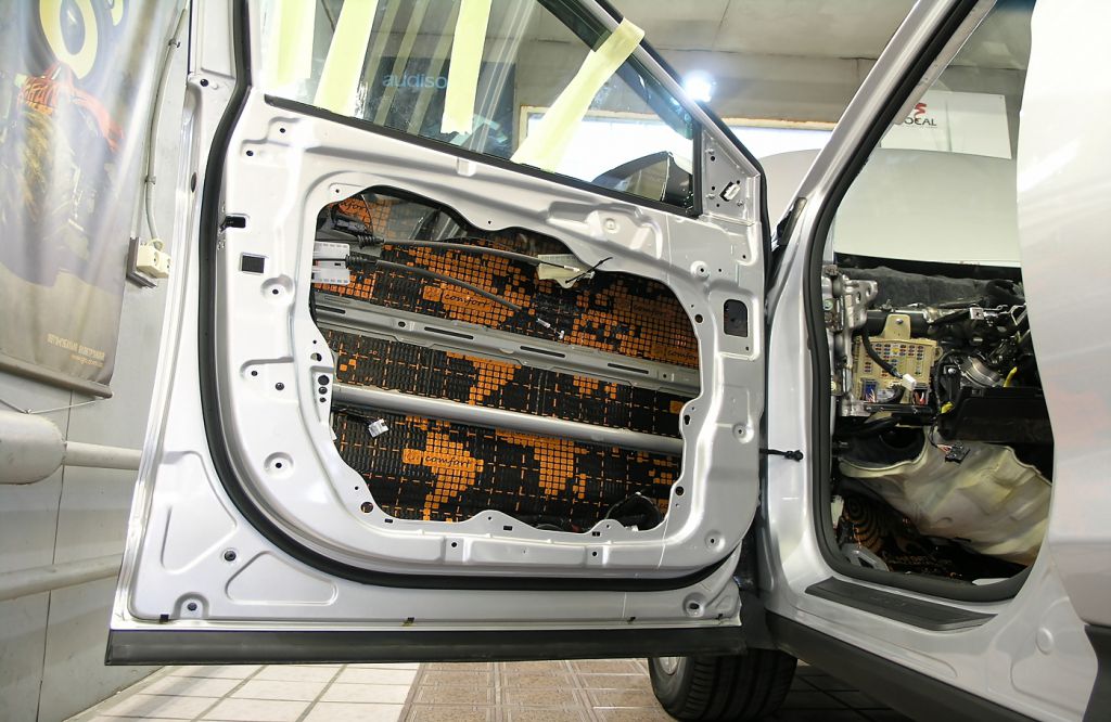 Виброизоляция наружной филенки двери Hyundai Santa Fe