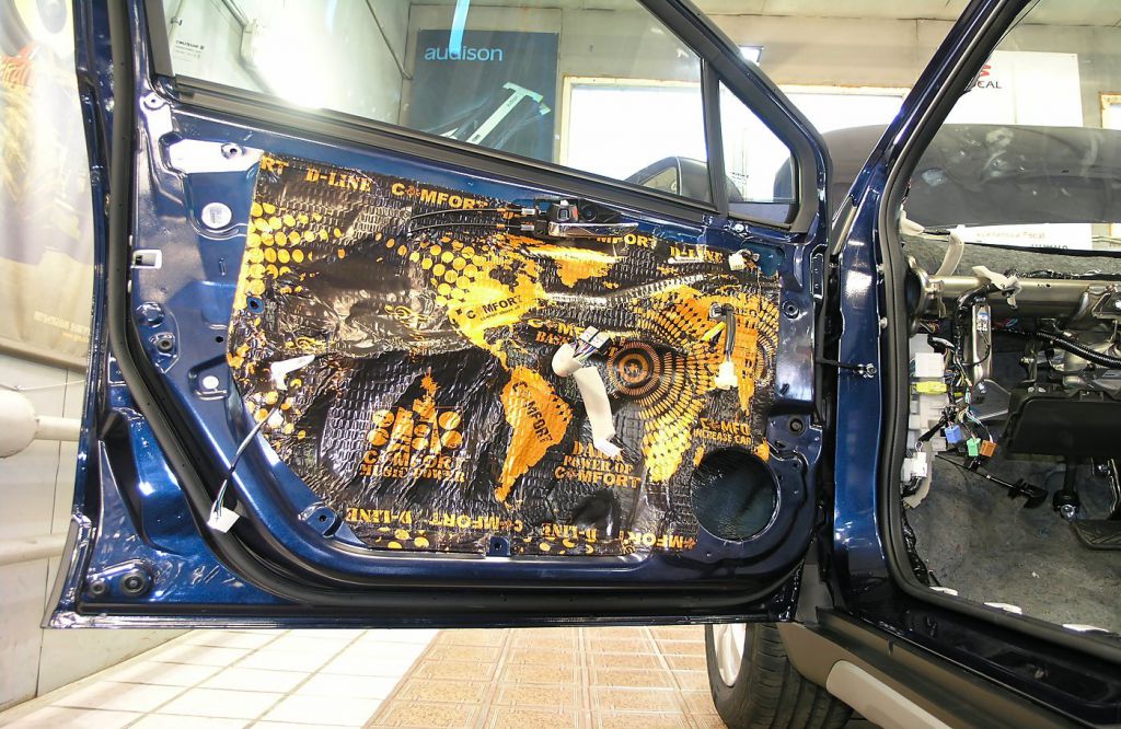 Виброизоляция технологической панели двери SUZUKI SX4