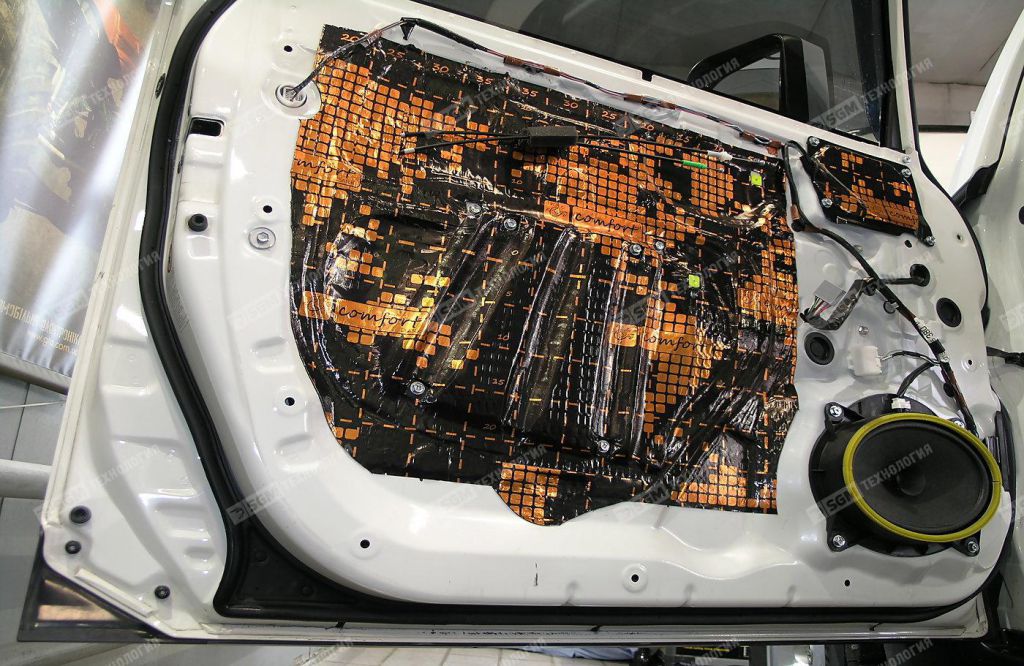 Виброизоляция технологической панели двери Comfort Dark D2